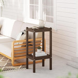 WestinTrends Malibu 36" Outdoor Adirondack HDPE 2-Tier Patio Side Table, Dark Brown - Photo 2
