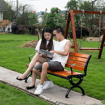 Patio Bench, Outdoor Bench Metal Garden Bench,Park Bench,Porch Chair,Porch Loveseat,Front Porch Bench,Weather Proof Porch Path Chair for 2 Person,for Yard Lawn Decor Deck Entryway(47IN/120CM)