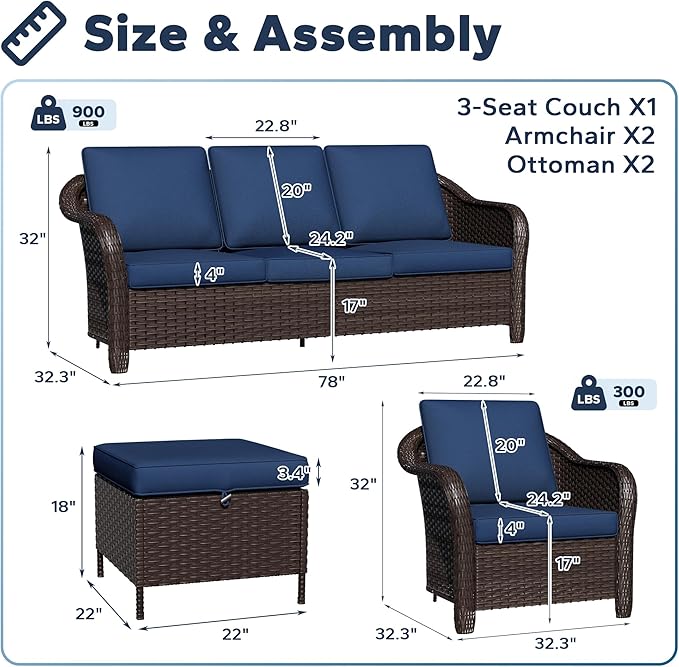 5 PCS Outdoor Conversation Set - Photo 2