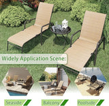 Devoko Patio Chaise Lounges Sets Outdoor Lounge Chairs with Adjustable Backrest & Sturdy Glass Top Coffee Table - Photo 3