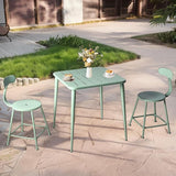 Modern Small Patio Table for Outdoor& Indoor Industrial Metal Bar Table Square Dinner Table for Small Space Working - Photo 4