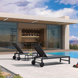 PURPLE LEAF Patio Lounge Chair Set for 4 Outdoor Chaise Lounge with Adjustable Backrest and Easy-to-Move Wheels - Photo 2