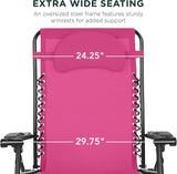 Best Choice Products Oversized Zero Gravity Chair, Folding Outdoor Patio Lounge Recliner w/Cup Holder Accessory Tray - Photo 3