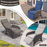 Belord Versatile Outdoor Recliner Chair Set of 3 - Reclining Patio Chair with Adjustable Backrest and Footrest - Photo 7