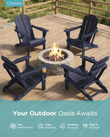 Ciokea Folding Adirondack Chair Wood Texture, Patio Adirondack Chair Weather Resistant - Photo 3