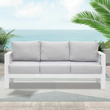 Wisteria Lane Patio Furniture Aluminum Sofa, All-Weather Outdoor 3 Seats Couch - Photo 7