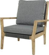 Deco 79 Wood Outdoor Chair with Cushions, 27" x 26" x 35", Dark Gray - Photo 1