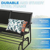2-Person Outdoor Glider Bench - Patio Loveseat Swing Chair with Textilene Fabric & Powder-Coated Steel Frame - for - Photo 4