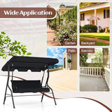 Tangkula 3 Person Porch Swing, Patio Swing with Removable Cushion & Powder-Coated Steel Frame - Photo 8