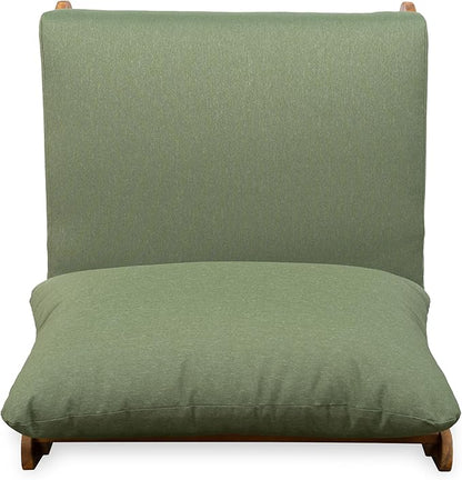 Christopher Knight Home Poppy Outdoor Club Chair with Water Resistant, Acacia Wood Lounge Chair Outdoor, Patio Low Profile Accent Chair, Comfy Reading Chair for Garden Backyard, Teak + Green