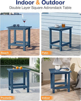 YEFU Outdoor Side Table for Patio: 16" HIPS Weather - Resistant Adirondack Tables - Waterproof Small Square End Tables - Photo 6