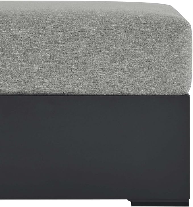 Modway Tahoe Aluminum Ottoman Gray with Weather-Resistant Cushion-Ideal as Outdoor Footstool, Patio or Sunroom Furniture - Photo 6