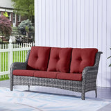 HUMMUH Outdoor Furniture 5 Pieces Patio Furniture Set Wicker Outdoor Sectional Sofa with 2 Patio Chairs - Photo 5