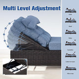 Outdoor Chaise Lounge Chair, Patio Rattan Adjustable Recliner with 5-Inch Thick Cushion - Photo 4