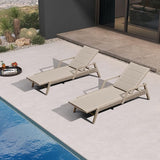 PURPLE LEAF Patio Chaise Lounge Chairs with Armrests Aluminum Reclining Layout Lounges for Outdoor Poolside Nurture - Photo 3