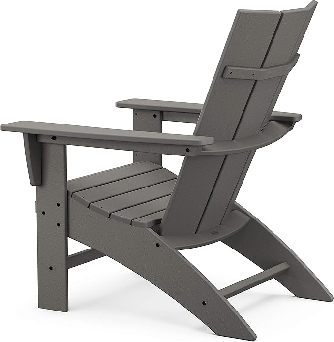 POLYWOOD Modern Curveback Adirondack Chair, HDPE Outdoor Patio Furniture, Fade-Proof Pool Deck Garden Fire Pit Seating - Photo 4