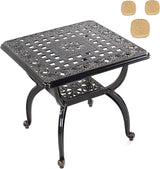 Mandolin Outdoor Patio, Rust -Resistant Cast Aluminum Side Table - Photo 1