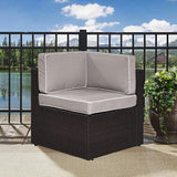 Crosley Furniture Palm Harbor Corner Outdoor Sectional Chair, Wicker Patio Chairs for Porch, Deck, Backyard - Photo 2