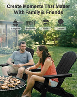 YEFU Adirondack Chair, Oversized Plastic Adirondack Chair Folding Outdoor Chairs with Cup Holder - Photo 8