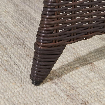 CHITA Patio Wicker Coffee Table with Fully Wrapped Edges, Outdoor Rattan Rectangular Coffee Table for Backyard, Balcony, Apartment, or Porch