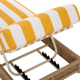 SAFAVIEH Outdoor Patio Furniture Collection – Callan Tan Rope & Yellow Stripe Cushion Lounger - Photo 7