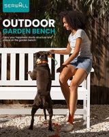 SERWALL Outdoor Bench, HDPE Outdoor Benches Weatherproof, 2-Person Garden Bench with 660 lbs Weight Capacity - Photo 7