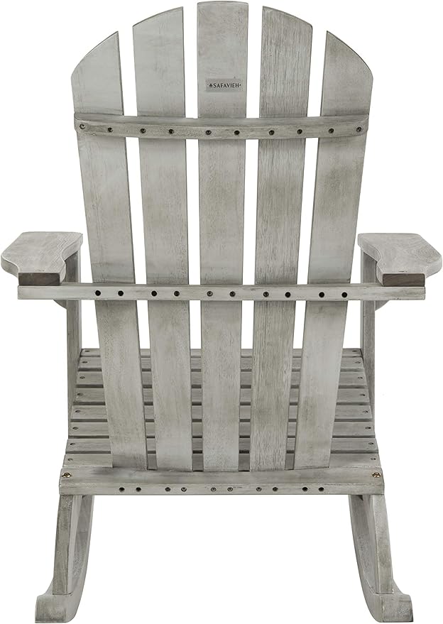 Safavieh PAT7042A Outdoor Collection Brizio Teak Rocking Adirondack Chair