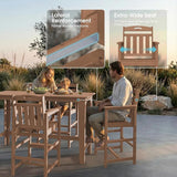 Ciokea Outdoor Bar Height Table Set of 5, 60" Extra Long Rectangle High Top Table and 4 Oversized Adirondack Chairs Set - Photo 4
