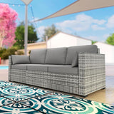 Outsunny Patio Couch PE Wicker Deep Seating Outdoor Sofa with Removable Cushions, 3 Seater Rattan Sofa - Photo 8