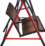Yaheetech Outdoor Porch Swing Chair for Adults, 3-Seat Patio Hanging Swing w/Adjustable Canopy, Armrests - Photo 9