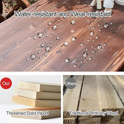 Outdoor Garden Bench, Wooden Wagon Wheel Bench Loveseat Chair Patio Furniture for Garden, Backyard, Porch, Park, Yard(150 * 55 * 79CM)