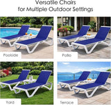 Kozyard Outdoor Chaise Lounge Chair, Full Flat Adjustable Patio Lounger with Aluminum Frame & Resin Legs - Photo 8
