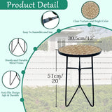 Mosaic Khaki Round Sode Tea Table, Valentine's Day Unique Furniture - Photo 3