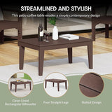 WestinTrends Malibu Low Outdoor HDPE Patio Rectangle Coffee Table, Dark Brown - Photo 6