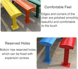 Outdoor Metal Garden Bench, All-Weather Backless Park Bench for Garden, Porch, Backyard, Park, Lawn - Photo 4