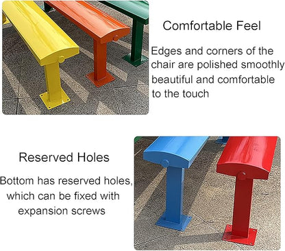 FQWYNMZ Outdoor Metal Garden Bench, 2-3 Person All-Weather Garden Bench, Weatherproof Backless Park Benches, for Garden, Porch, Backyard, Park, Lawn, Entryway(Orange,120CM/47in)