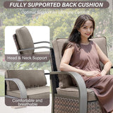 Belord 4 Pieces Wicker Patio Furniture Set Outdoor Patio Chairs with Ottomans All Weather Rattan Outdoor High Back Deep - Photo 5