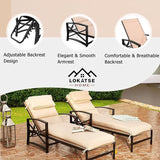 LOKATSE HOME Patio Chaise Lounge Chair Outdoor Furniture Reclining Adjustable with Cushion and Soft Pillow for Pool - Photo 3
