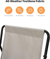 Patio Accent Chair, Modern Metal Outdoor Lounge Chair, Comfy Outdoor Accent Chair with Padded Seat - Photo 6