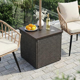 Outdoor Patio Table with Umbrella Hole, Umbrella Side Table Base Stand - Photo 6