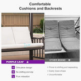 PURPLE LEAF 3-Seat Porch Swing Outdoor Metal Pergola Swing Bed Hanging Cloud Swing Chair with Stand for Backyard Garden - Photo 7