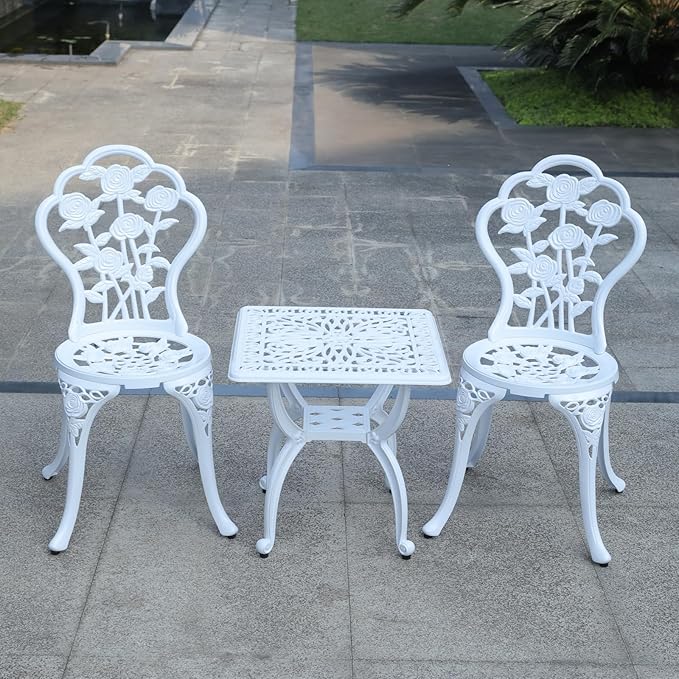 KAILI Outdoor Cast Aluminum Side Table Patio Side Table Backyard, Pool, Indoor - Photo 8