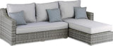 Elle Decor Vallauris Patio Outdoor Furniture Collection, Premium All Weather Wicker, Storage Sectional, Gray - Photo 1