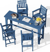 Ciokea Outdoor Bar Height Table Set of 5, 60" Extra Long Rectangle High Top Table and 4 Oversized Adirondack Chairs Set - Photo 1