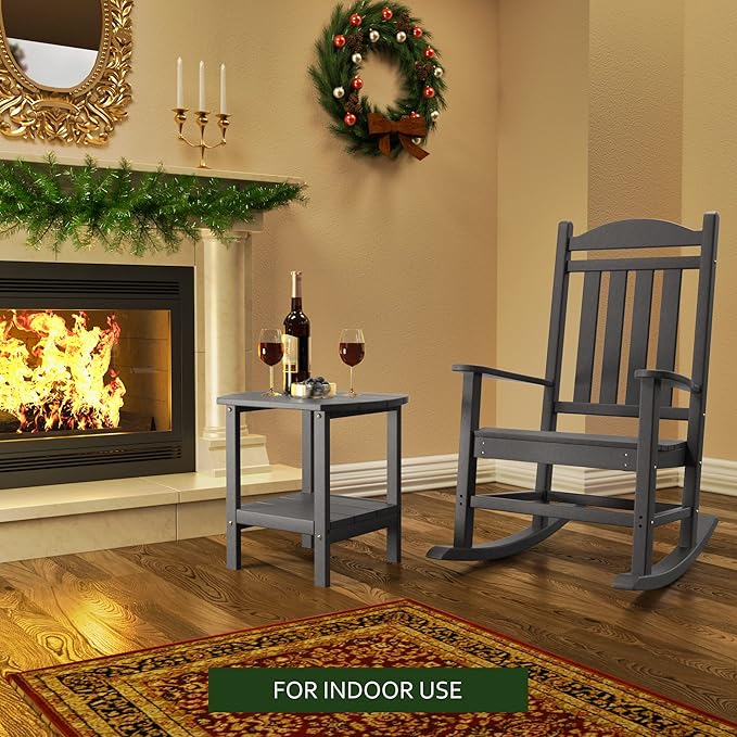 TORVA Patio Adirondack Side Table, Outdoor End Tables All-Weather Resistant HDPE Humidity-Proof Long Time Use for Deck - Photo 8