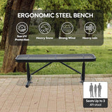 6 Feet Outdoor Benches, Black Heavy Duty Metal Park Bench for Outside, Weatherproof Dock Bench - Photo 5