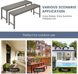 VICLLAX Outdoor Bench 51" Long Garden Bench Backless Porch Patio Bench Metal Park Bench, Grey - Photo 6