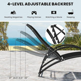Giantex 2-in-1 Outdoor Rocking Chairs of 2, Convertible Lounge Chair with 4-Position Adjustable Backrest - Photo 7