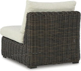 Signature Design by Ashley Kimora Right-Arm Facing Contemporary 4-Piece Outdoor Sectional with Cushion and 6 Throw - Photo 8
