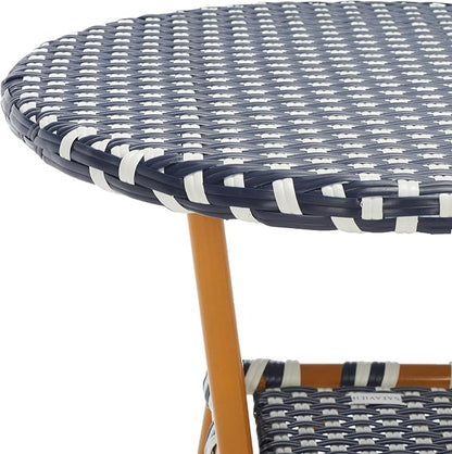 SAFAVIEH Outdoor Collection California Navy/White Bistro Table (Fully Assembled)